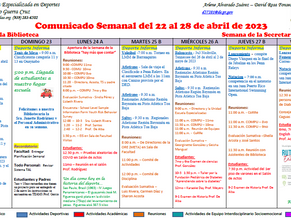 Comunicado del 22 al 28 de abril de 2023