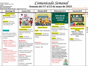 Comunicado Semanal de1 17 al 23 de mayo de 2025
