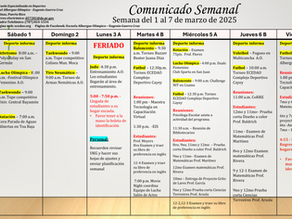 Comunicado Semanal del 1 al 7 de marzo de 2025