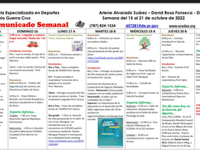 Comunicado del 15 al 21 de octubre de 2022