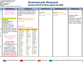 Comunicado del 24 al 30 de agosto de 2024