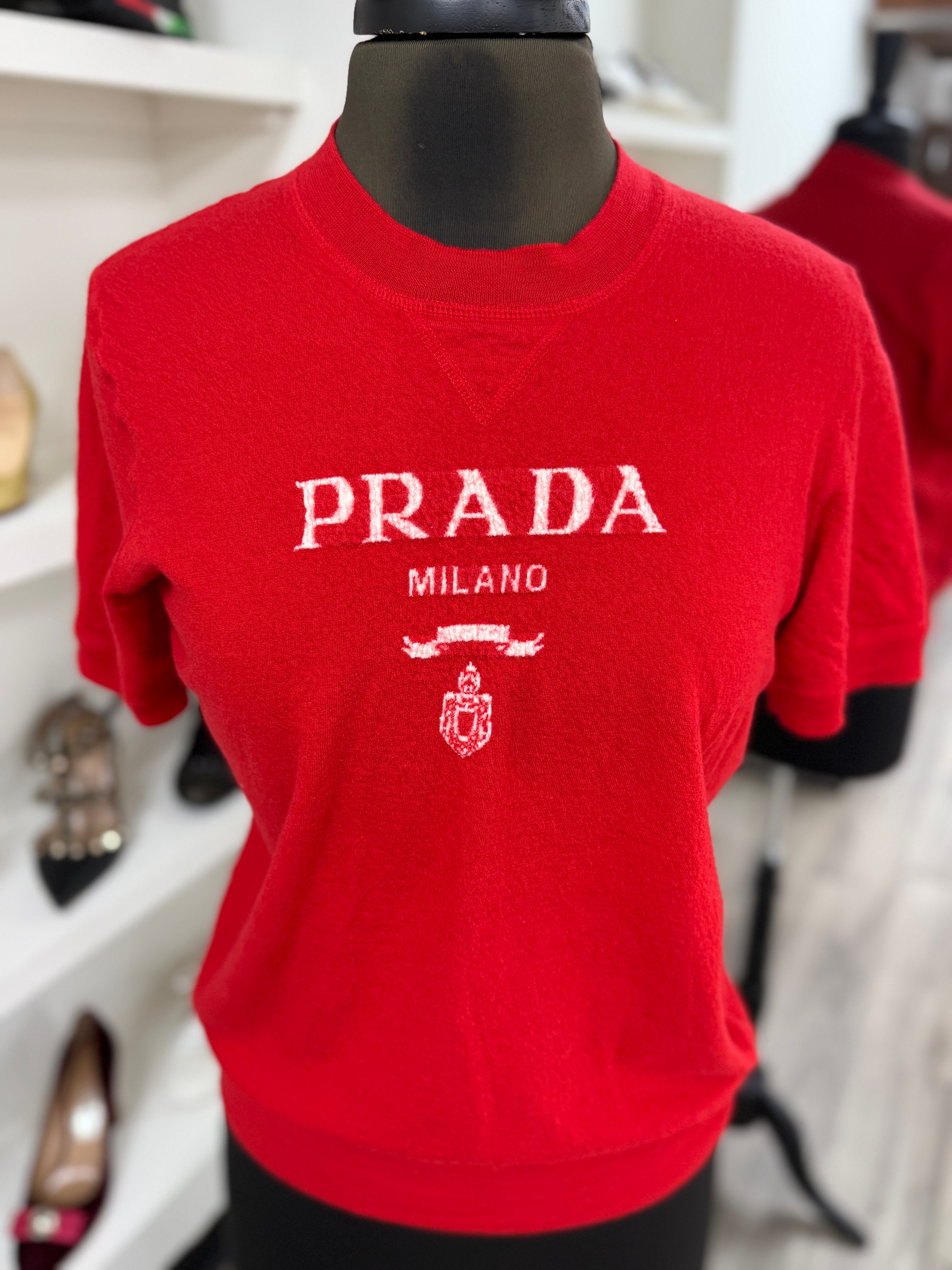 Prada 2022 Virgin Wool T-Shirt - Size 54