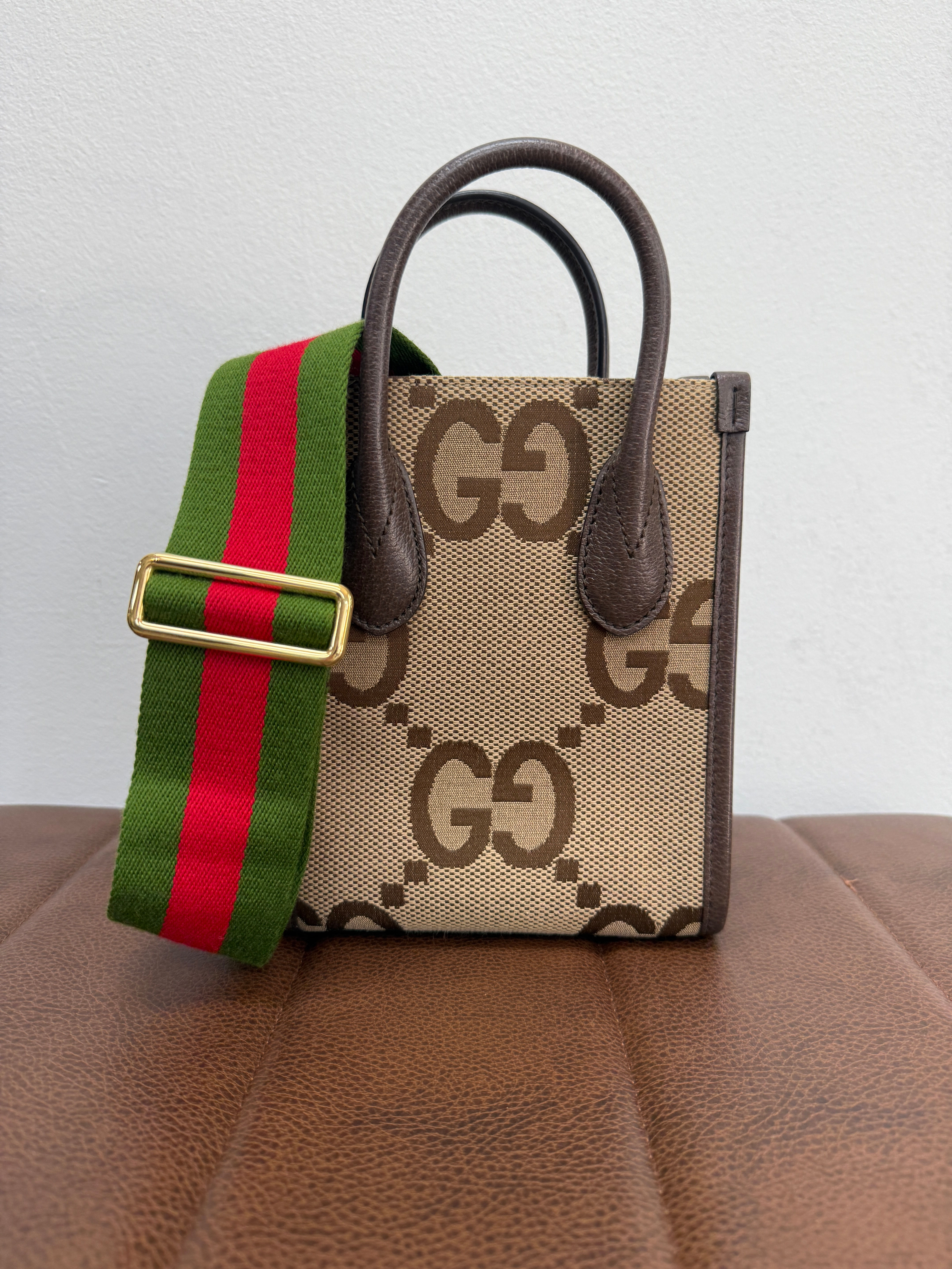 Gucci Jumbo GG Web Mini Vertical Tote