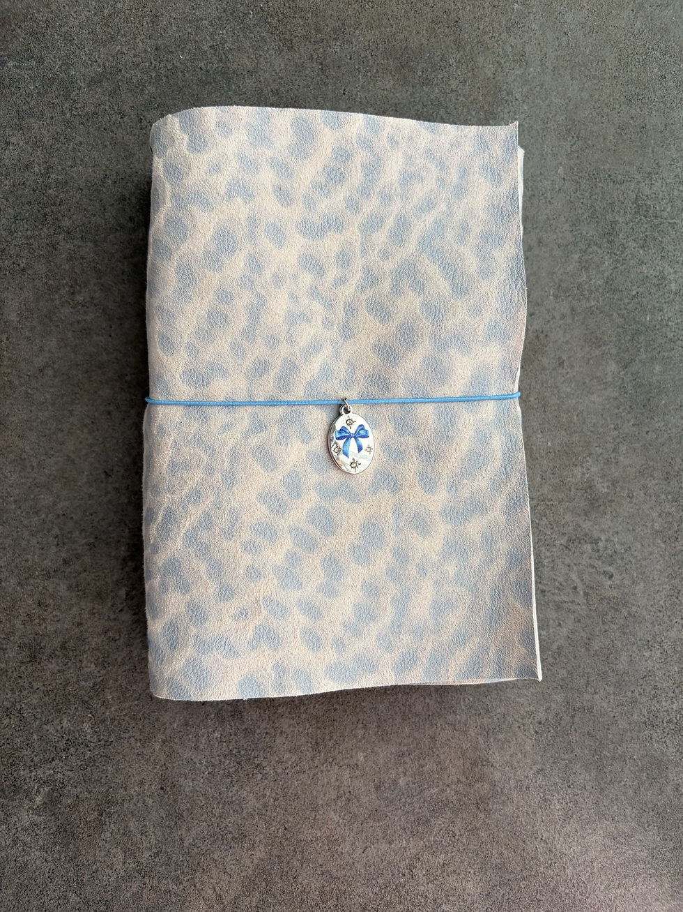 Miniature : A6 blue light panthers genuine leather journal