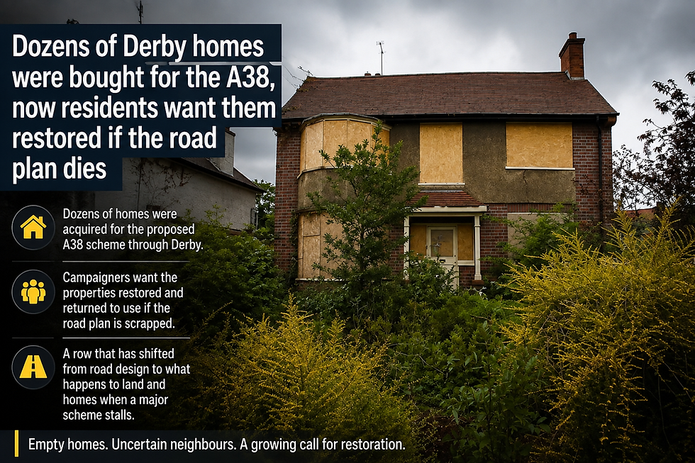 Derby residents call for empty A38 properties to be brought back into use