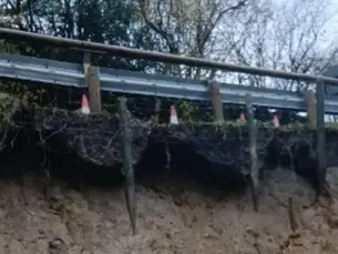 Warning to avoid road 'hanging without support'