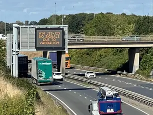 A14 Repairs Planned After Cable Theft Damages Signs and CCTV