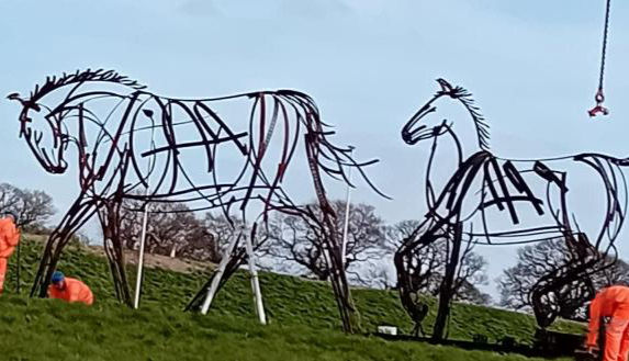 Steel sculptures mark milestone for Carlisle Southern Link Road