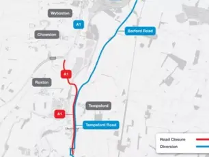 Major A1 Closure in Cambridgeshire for Flood Prevention Works