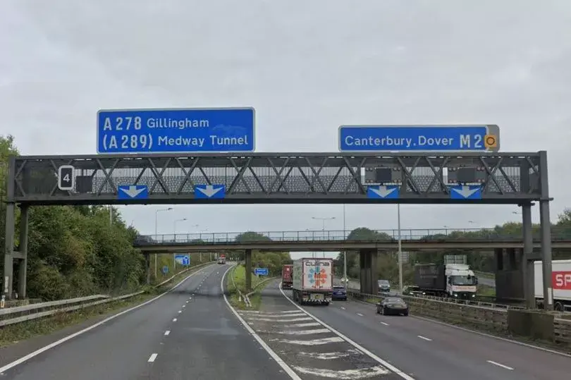 The bridge that crosses the M2 at Maidstone Road in Gillingham will shut for five weeks (Image: Google Maps)