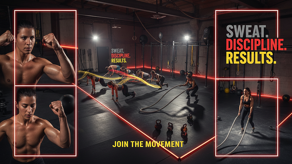 High angle view of a fitness class in session with participants exercising