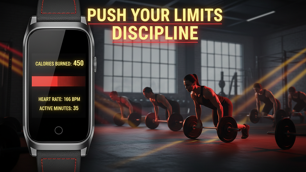 Close-up view of a fitness tracker showing progress during a workout session