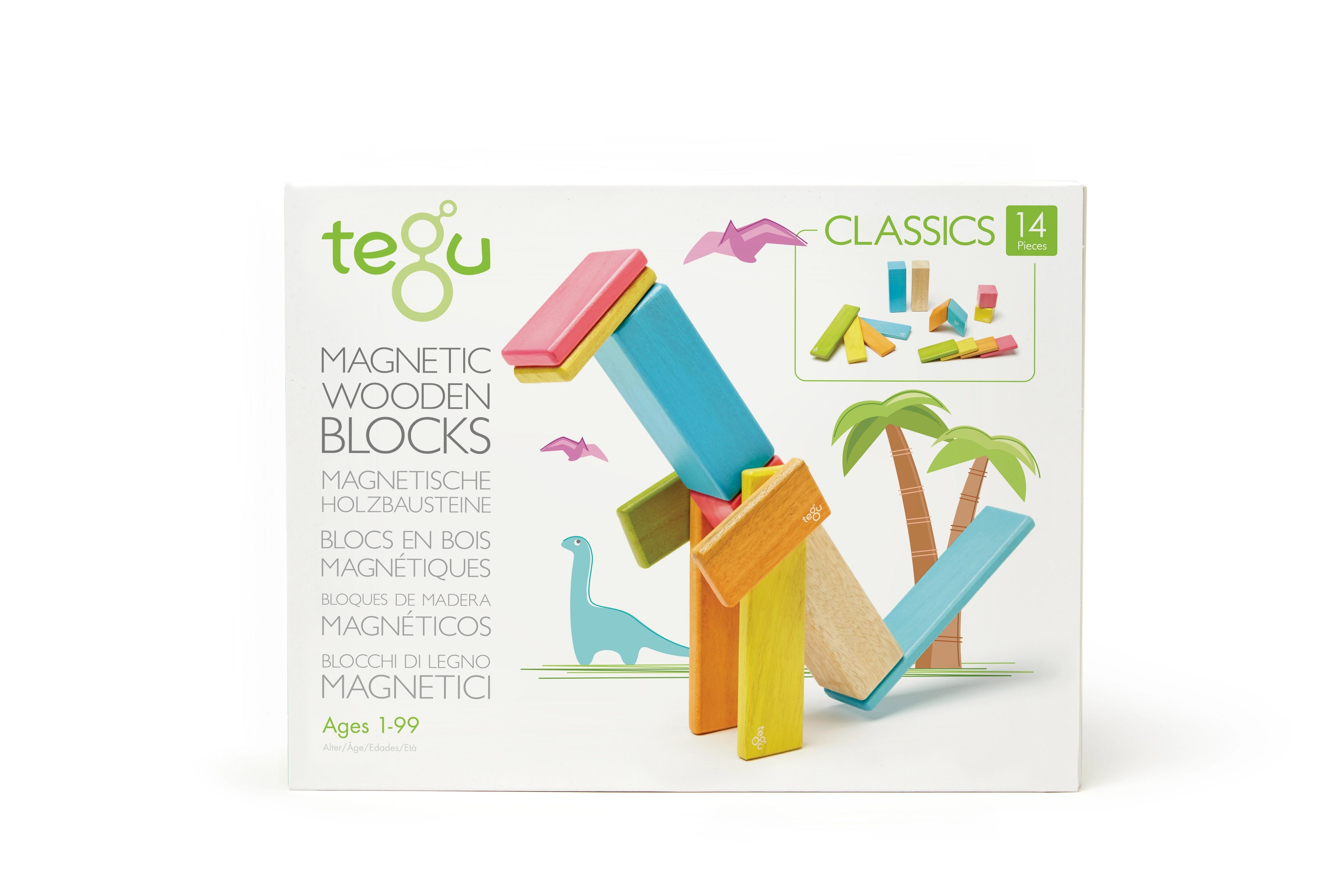 Tegu 14 Piece Magnetic Wooden Block Set - Tint