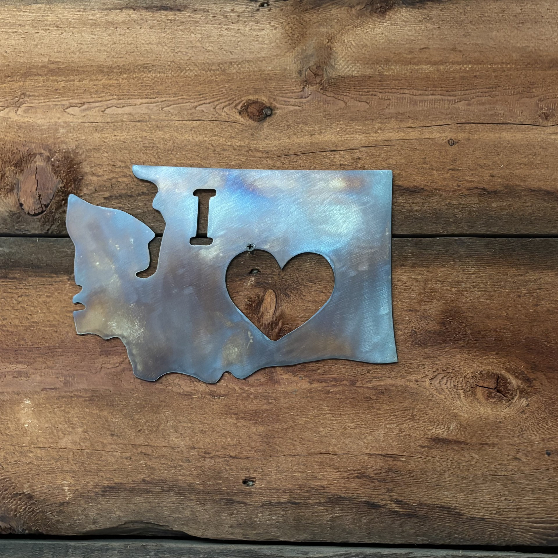 "I LOVE Washington" metal wall art