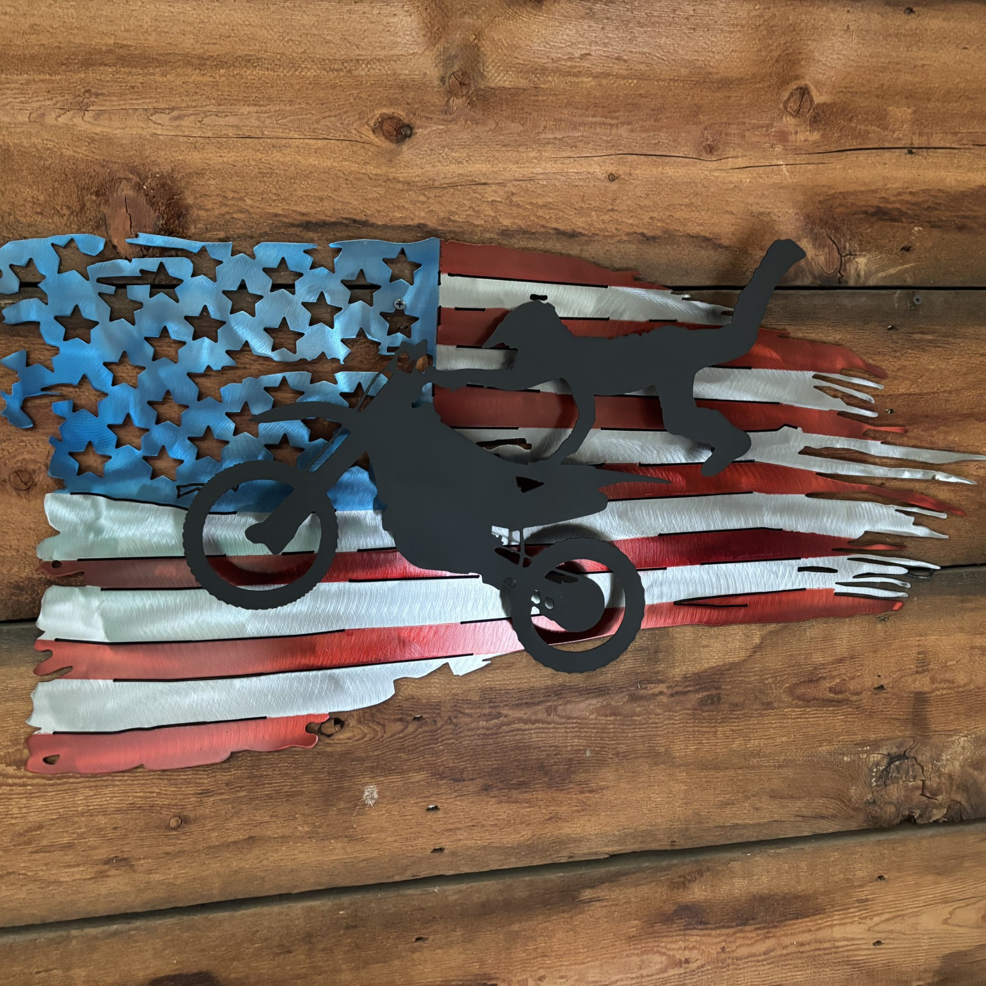 Tattered Dirt bike free style flag
