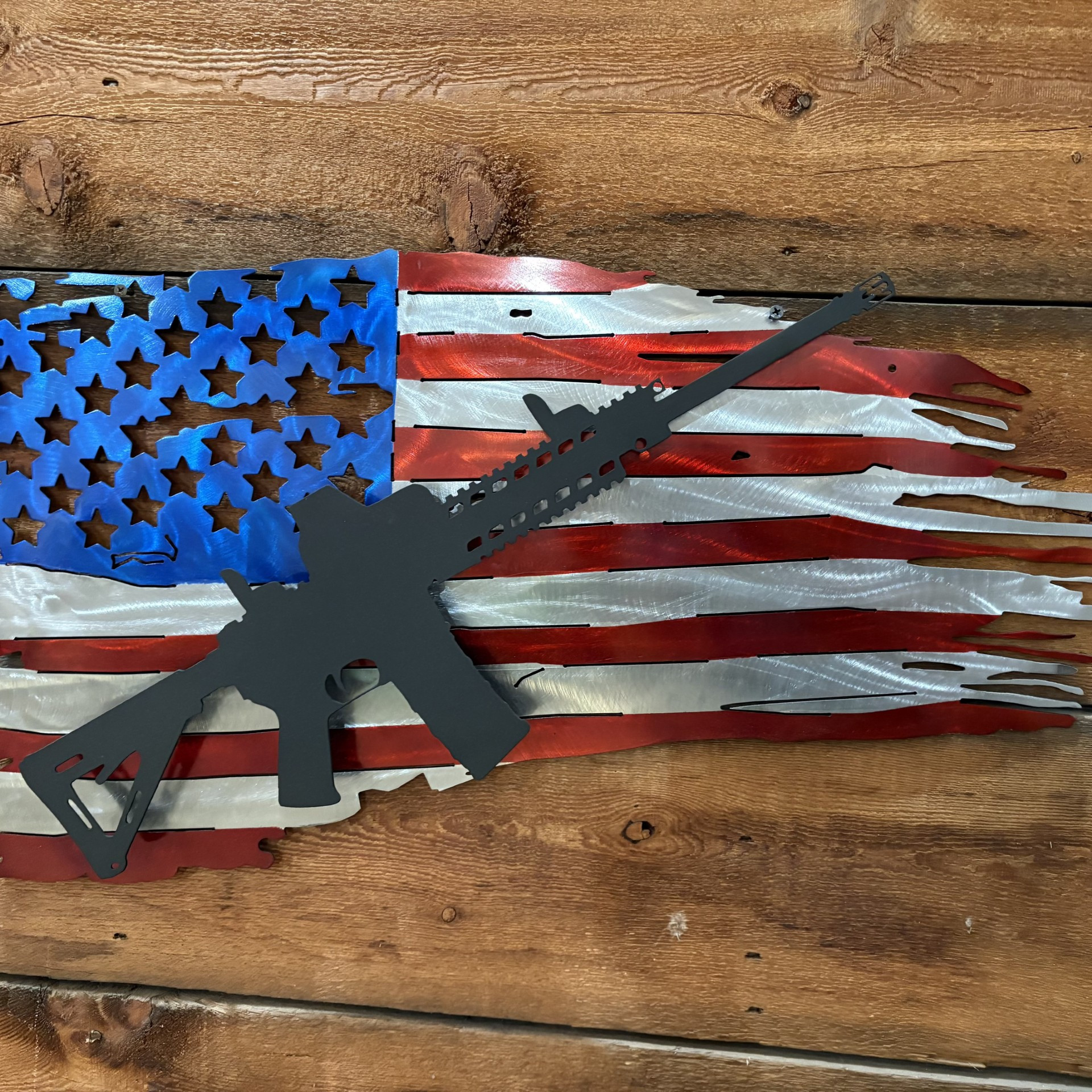 Tattered AR15 Flag