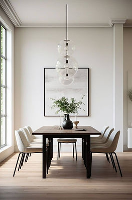 Salle à manger minimaliste sophistiquée