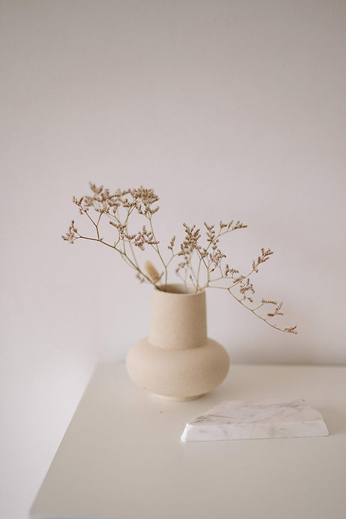 Fleurs séchées, ambiance douce et apaisante, illustration de l'univers de Sarah Assolen, architecte d'intérieur, Haute-Savoie