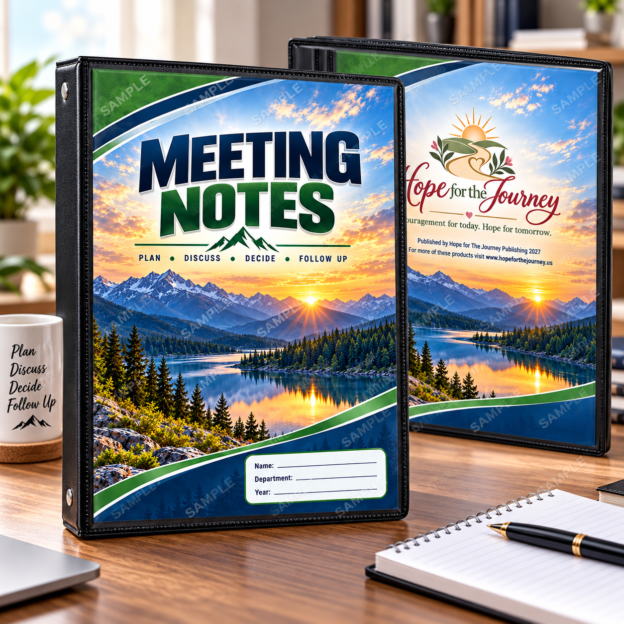 Meeting Notes Book – 140 Pages | 8.5" × 11" | Three-Ring Binder