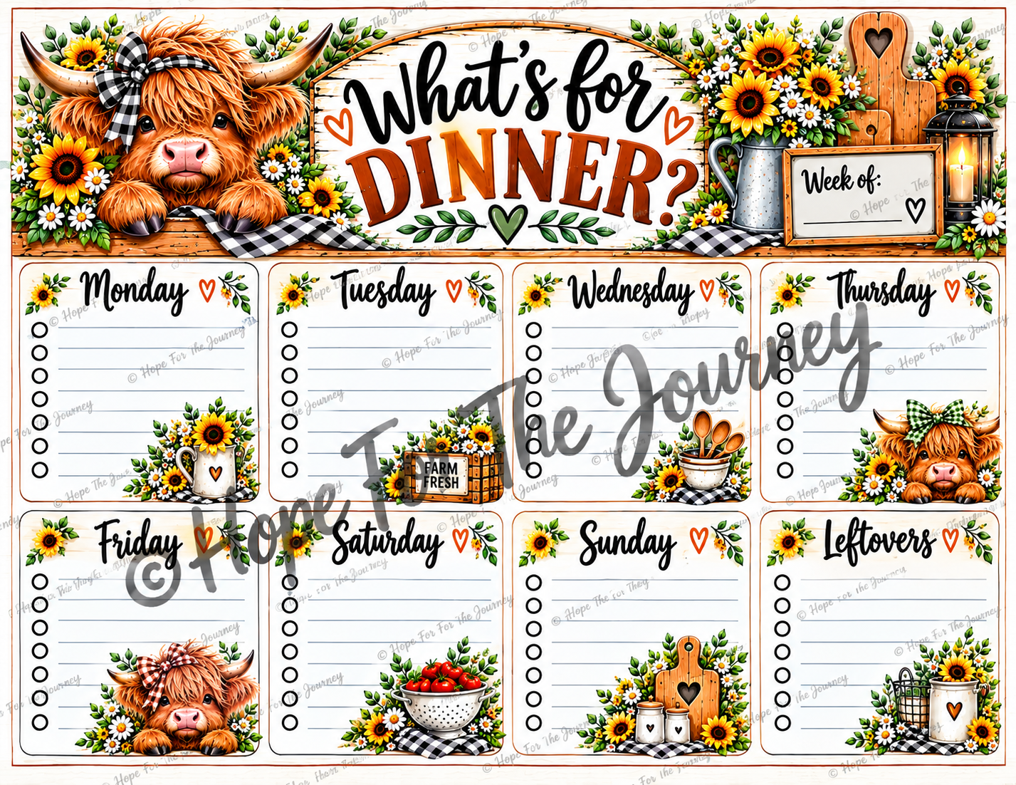 Highland Cow Meal Planner