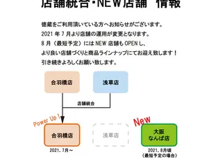 店舗統合・NEW店舗 情報
