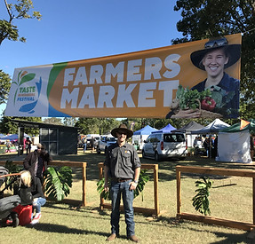 Sam Skinner Huntley Skinner Lead Electrician assisting Bundaberg Farmers Market