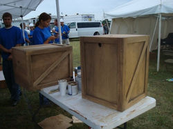 Scenic painted nightstands