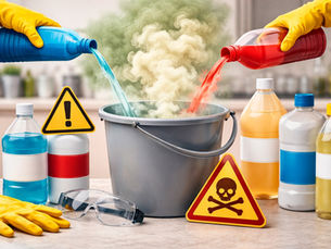 Riscos químicos na mistura de produtos de limpeza: o que diz a ciência