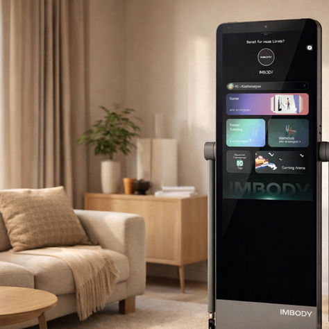 De imbody smart gym in een moderne woonkamer