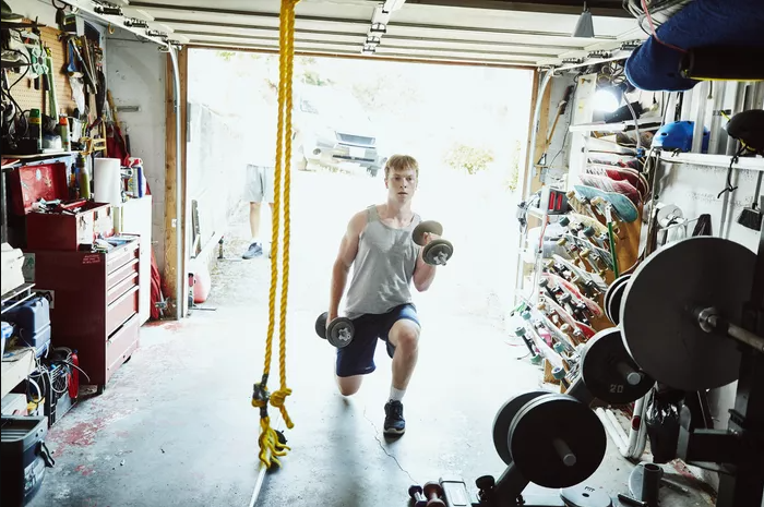 A Client training in the comfort of a home gym