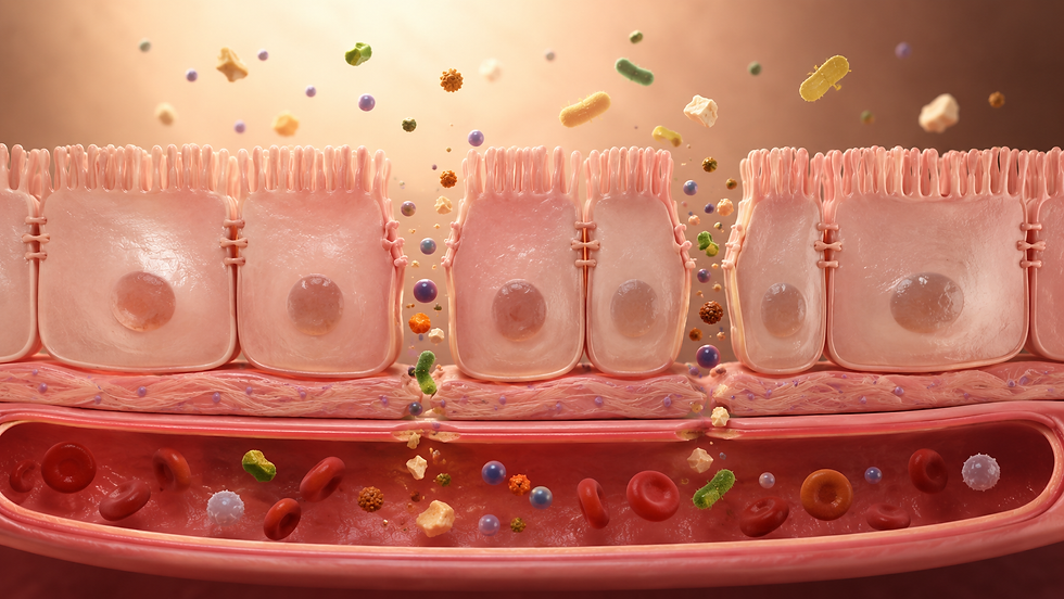 Barriera intestinale con giunzioni strette aperte e aumento della permeabilità intestinale