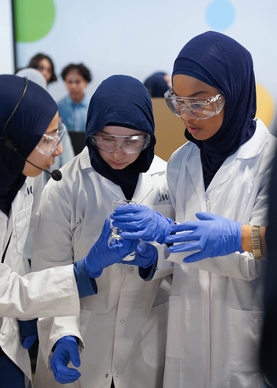 Students from the JMC Private Muslim School in Montreal present their science projects at the school's science fair.