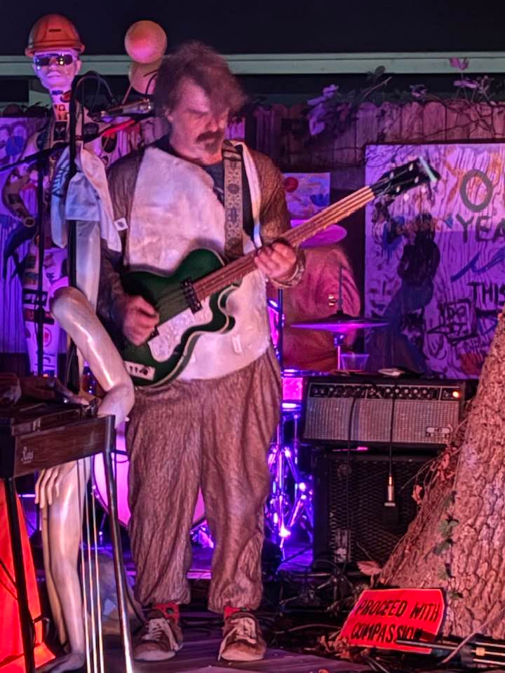cris on bass in squirrel suit
