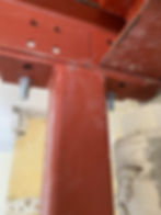 Red steel beam for structural alterations