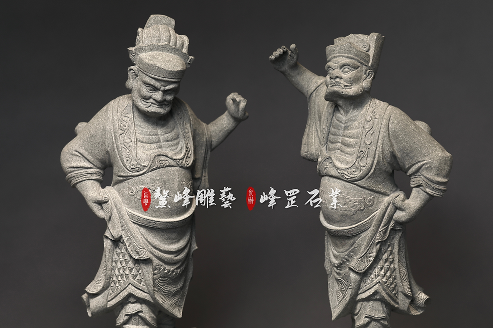 縮圖：天上聖母_尺3成套青石媽祖/千里眼/順風耳3