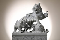 石雕神像【加冠晉祿對獅】