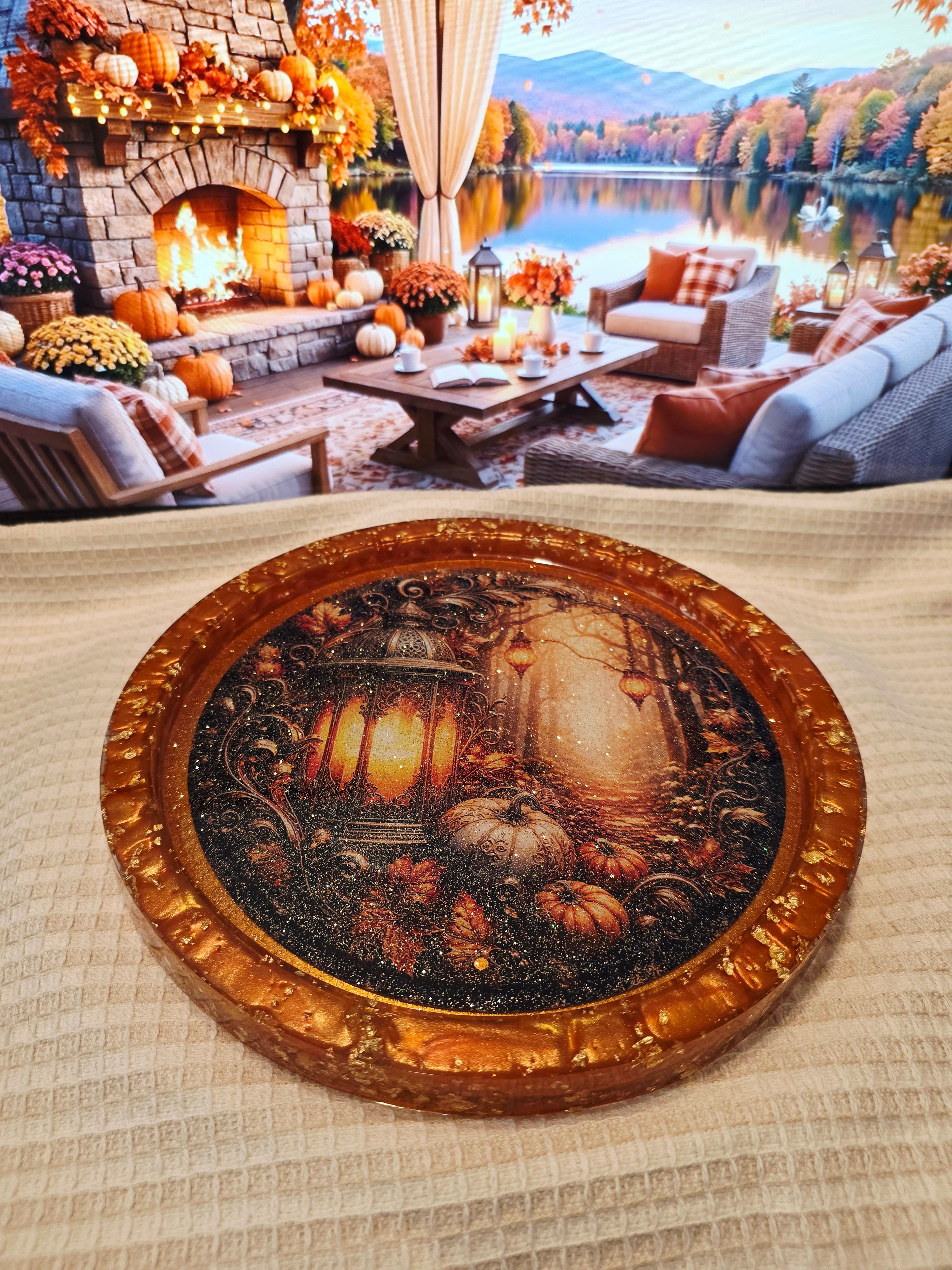Autumn Lantern — Resin Tray