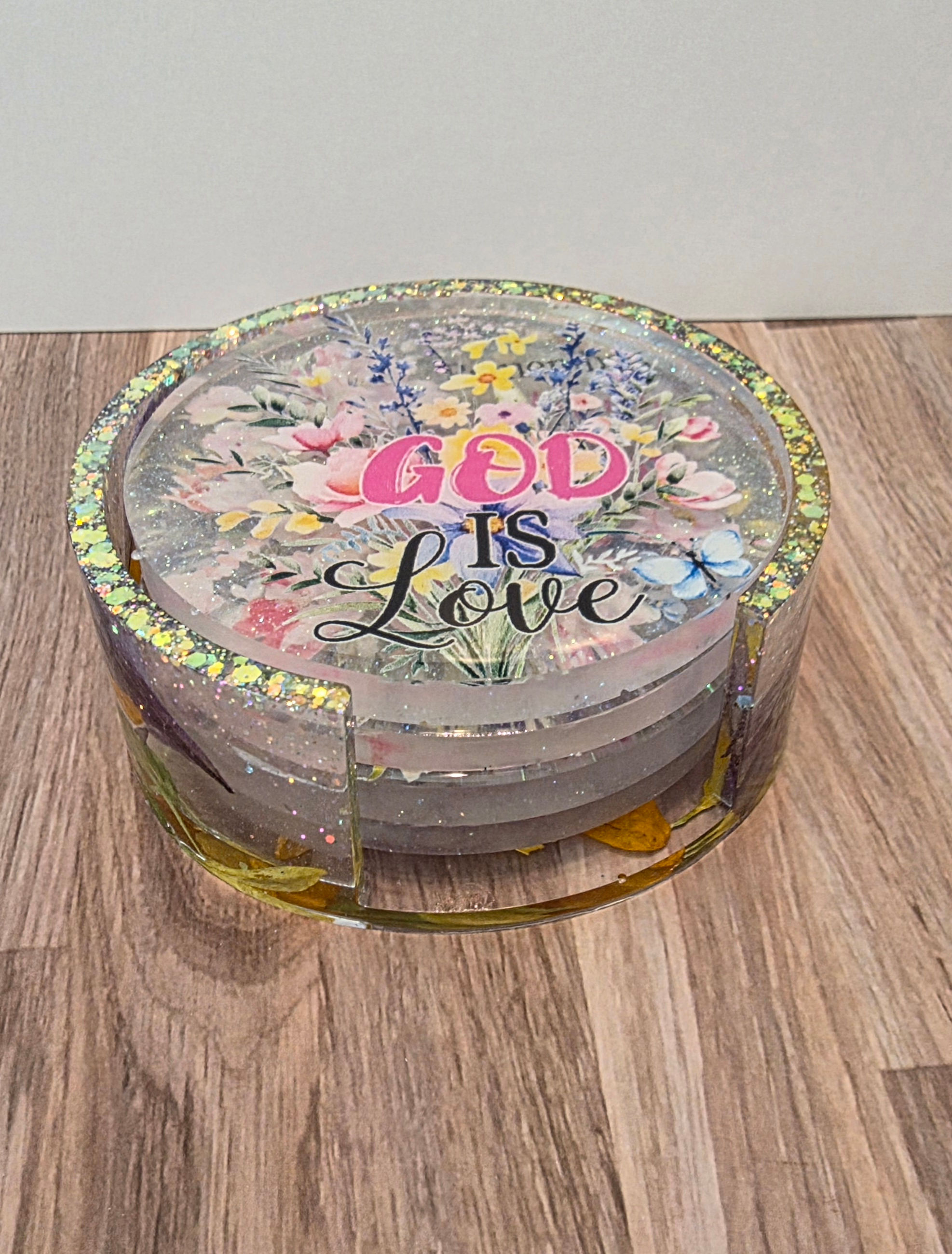 Faith in Bloom — Resin Coaster Set