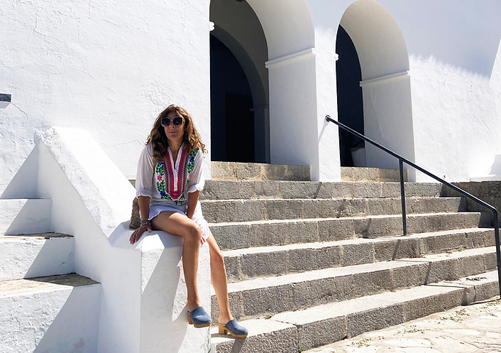 Caroline la créatrice de la marque à Ibiza