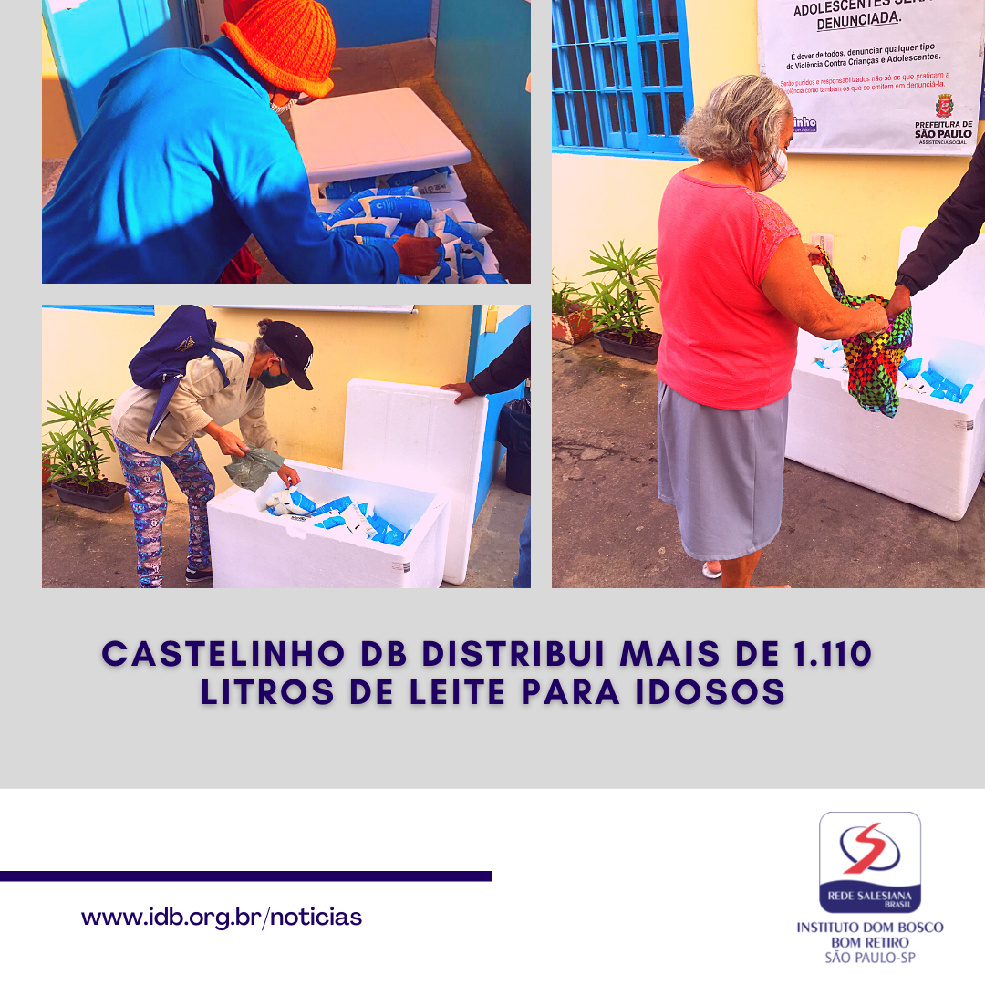 Castelinho DB distribui mais de 1.110 litros de leite para idosos