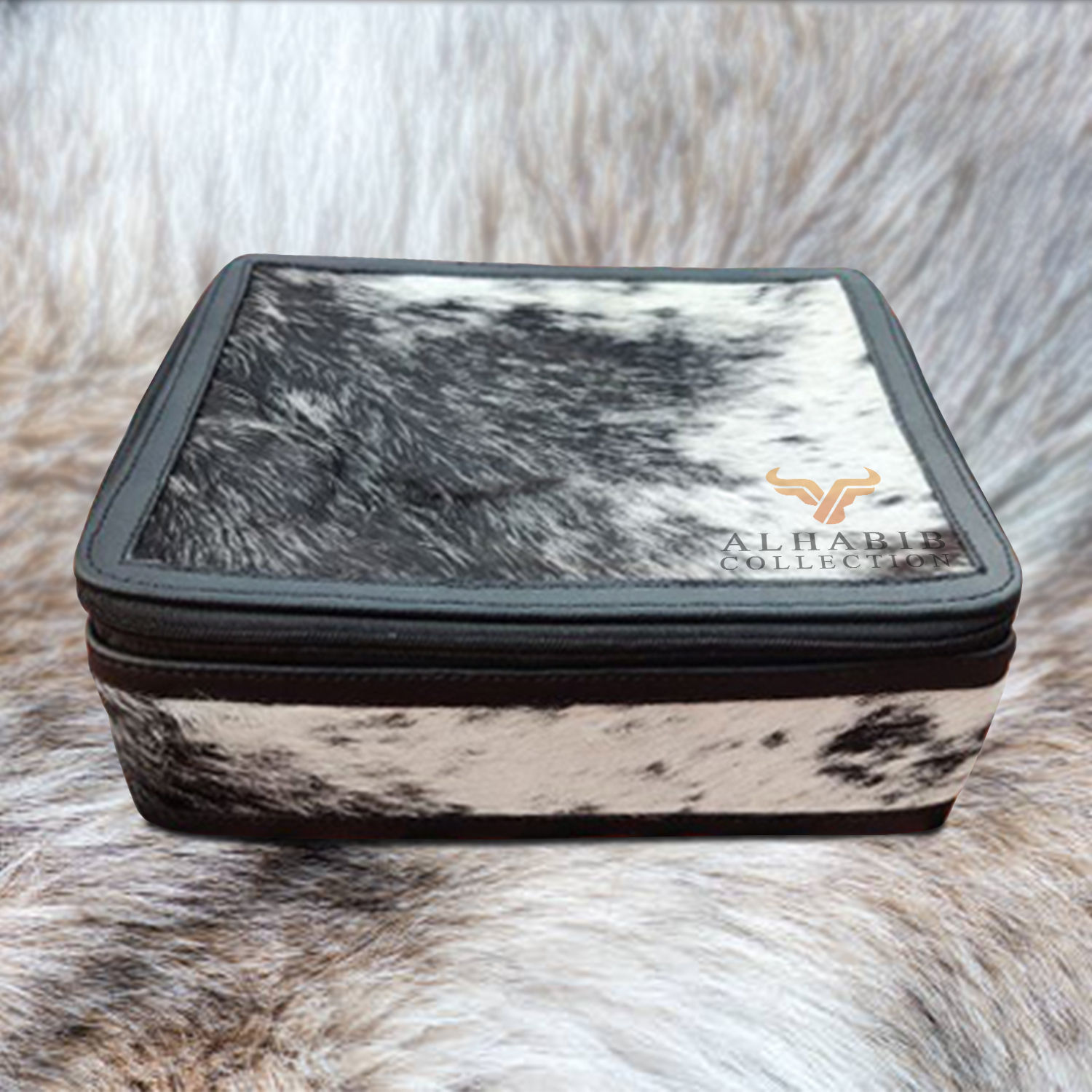 Cowhide Rect. Large Jewellery Case 01 (AHCJB001)
