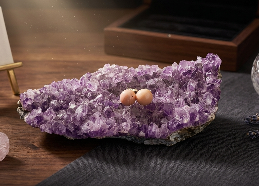 Boucles d'oreilles Rhodonite d'Australie boules 8 mm femme