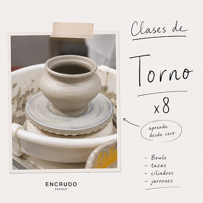Curso de torno cerámico para adultos, aprendizaje de alfarería, modelado en barro y técnicas de cerámica artesanal.
