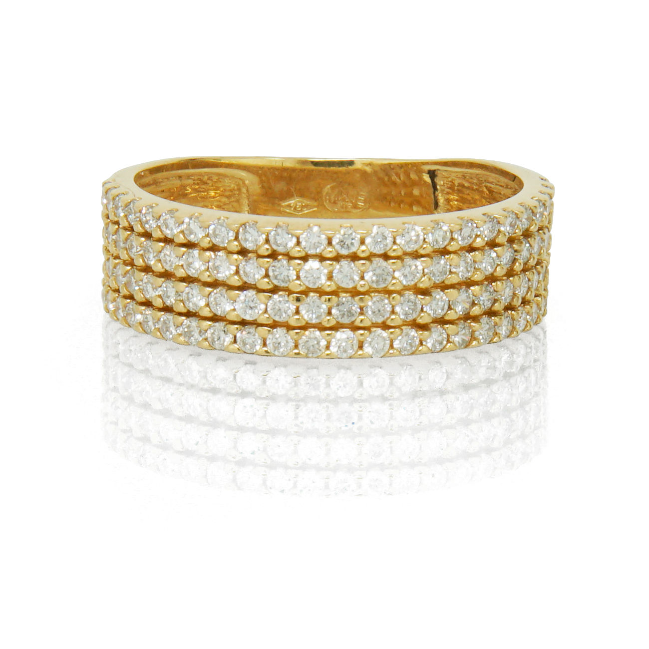 Alliance or jaune 18kt et diamants