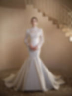 lace mermaid wedding dress with high neckline