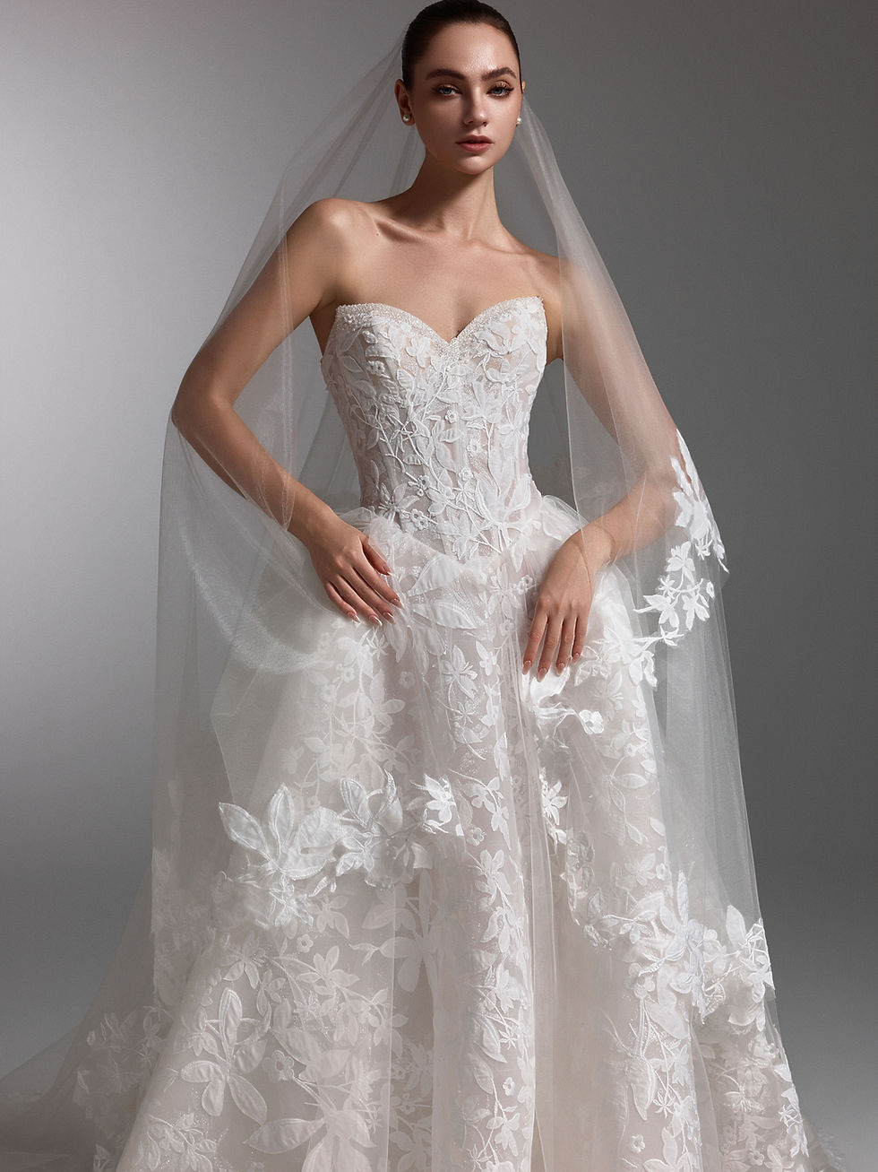romantic lace ball gown wedding dress from Orange County wedding dress boutique