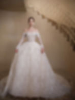 lace ball gown wedding dress with long sleeves