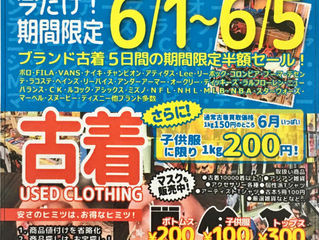 5月が終わり、6月が来る!来る!例の5日間がくる!
