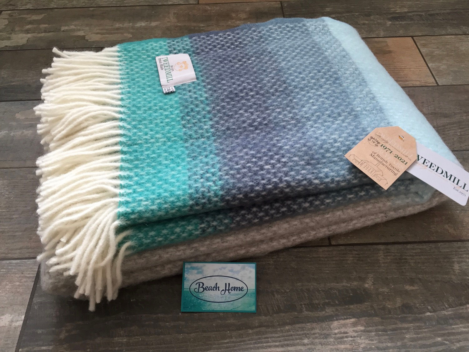 Tweedmill Textiles Pure New Wool Seaside Ombre Throw/Blanket 