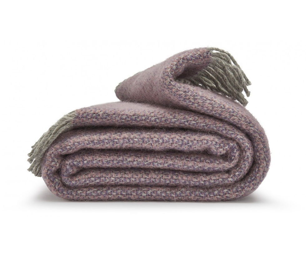 Thumbnail: Tweedmill Textiles lavender and grey illusion pure wool blanket/throw